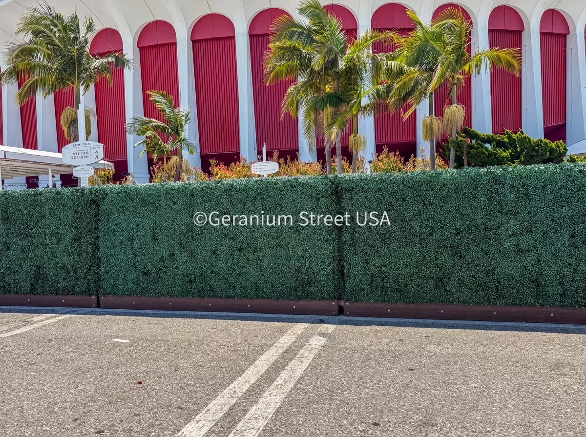 Kia Forum: 64 modular artificial hedge panels as movable barriers